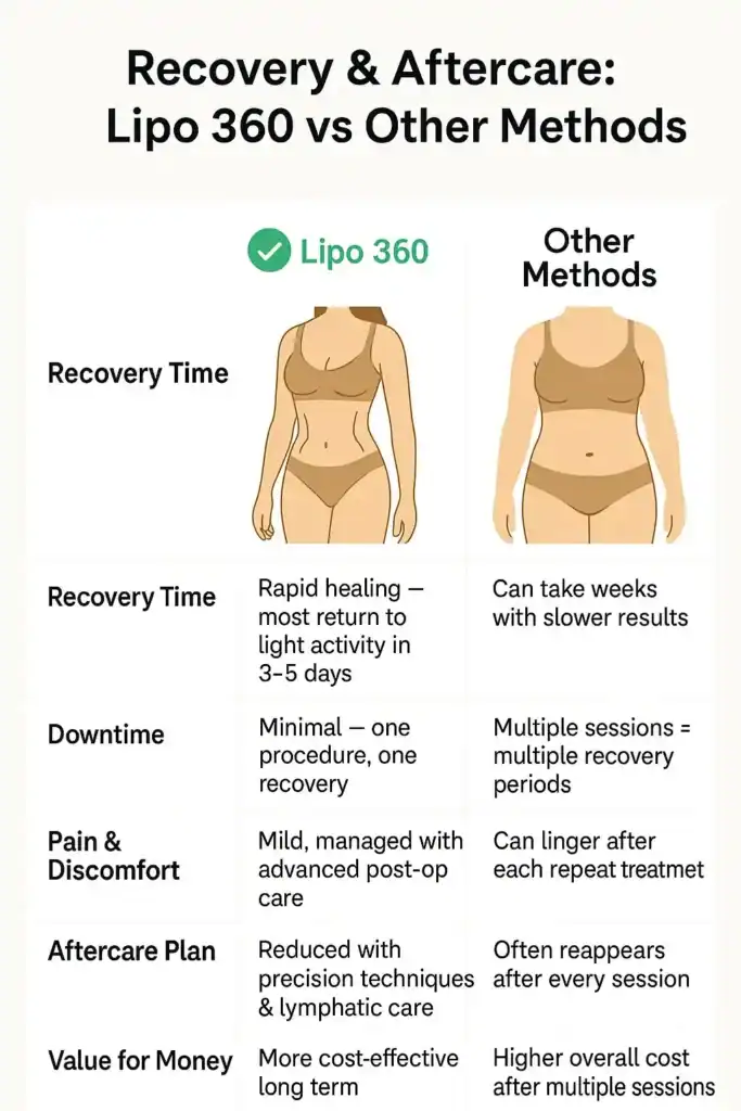 Recovery and Aftercare for Fat-Dissolving Surgery 2 Table to show fat dissolving injection aftercare Feltham
